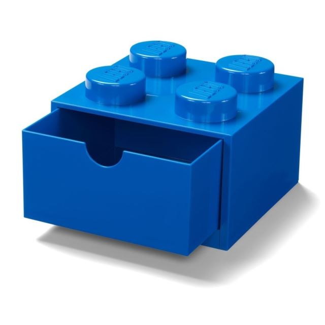 LEGO® Stolní box 4 se zásuvkou modrý