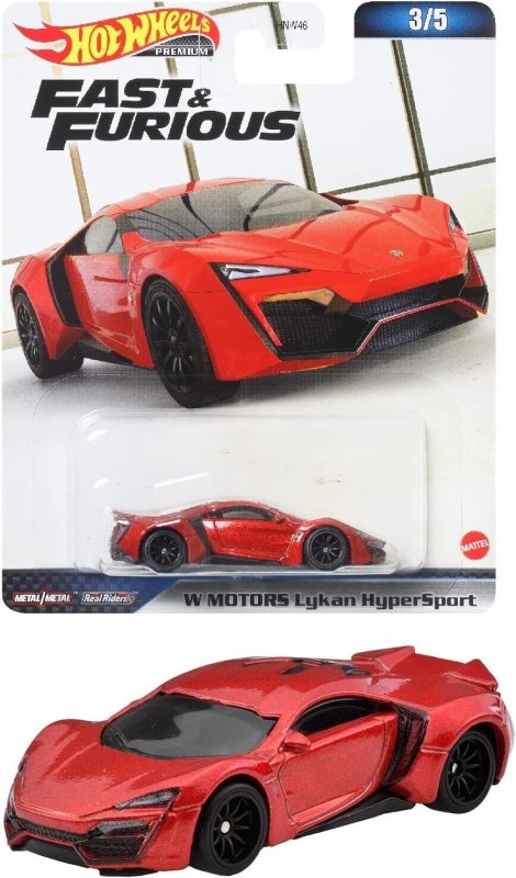 Mattel hw premium fast & furious w motors lykan hyper sports