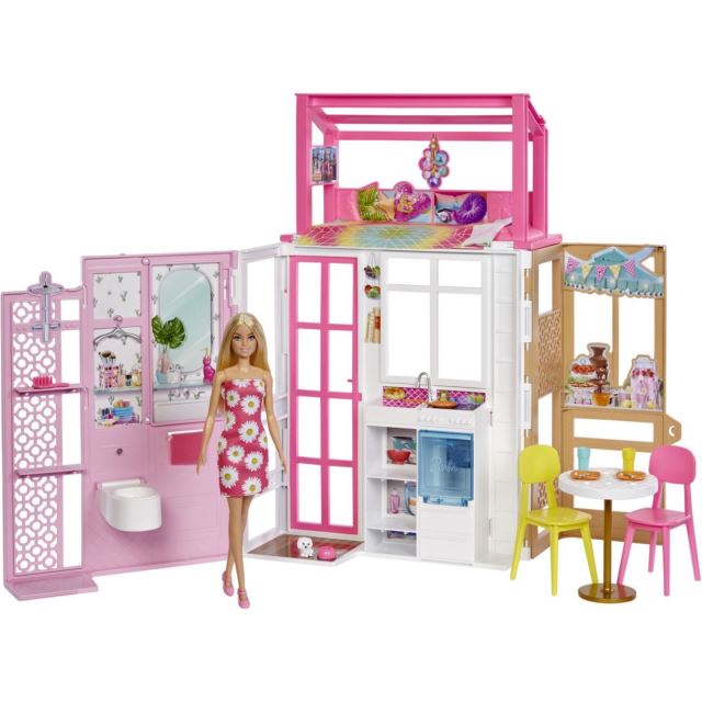 Mattel Barbie Skladací dom s bábikou a šteniatkom
