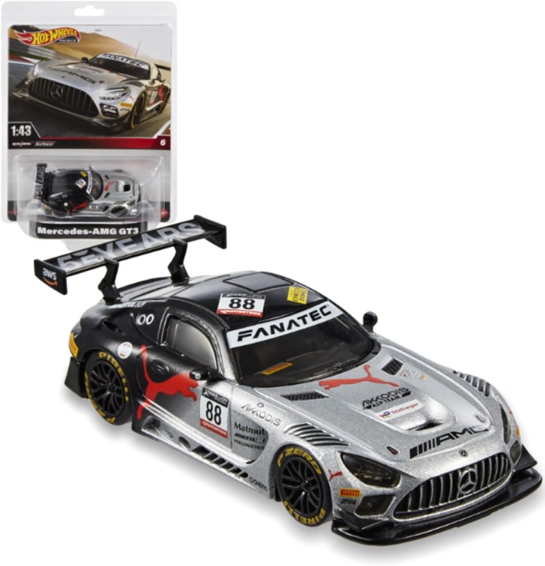 Mattel hot wheels prémiové auto 1:43 mercedes-amg gt3, hmd44