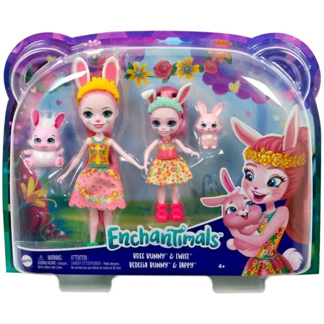 ENCHANTIMALS Bábika s mladšou sestrou Bree Bunny, Mattel HCF84