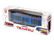 Kovová električka modrá 20 cm (1)