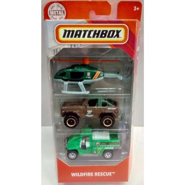 Matchbox Sada 3 angličáků Wildfire rescue, Mattel FMV47