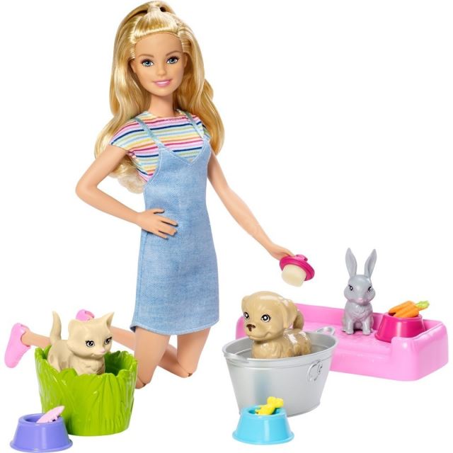 Barbie Koupání zvířátek blondýnka, Mattel FXH11