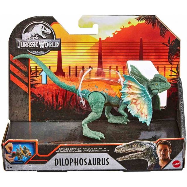 Jurský svět, Dino Ničitel DILOPHOSAURUS 20cm, Mattel GNJ21