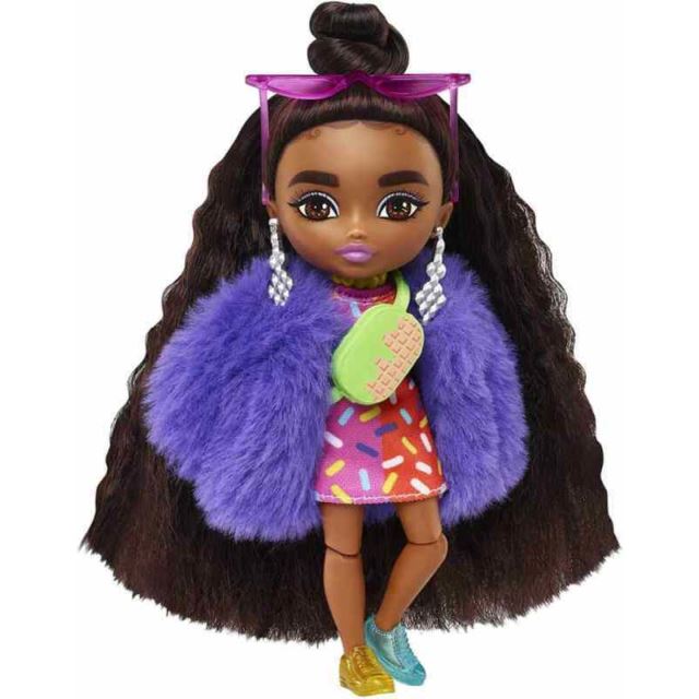 Mattel Barbie® Extra minis černoška s ružovými okuliarmi, HGP63