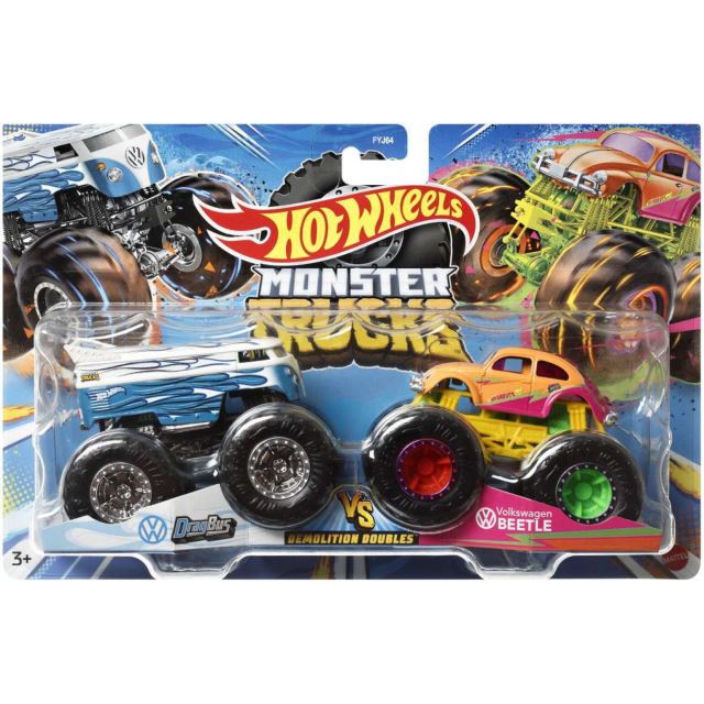 Hot Wheels® Monster Trucks Demolačné duo Drag Bus vs. Volkswagen Beetle, Mattel HNX28