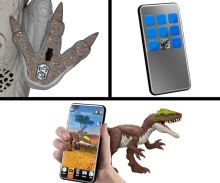 Dinosaus s divokým řevem, inspirovaný filmovou sérií Jurský svět, přináší úžasné pohybové útoky aktivované ocasem (3)