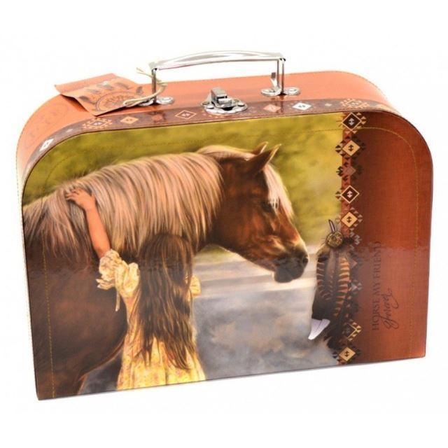 Šitý kufřík Kůň s dívkou velký 30x20cm