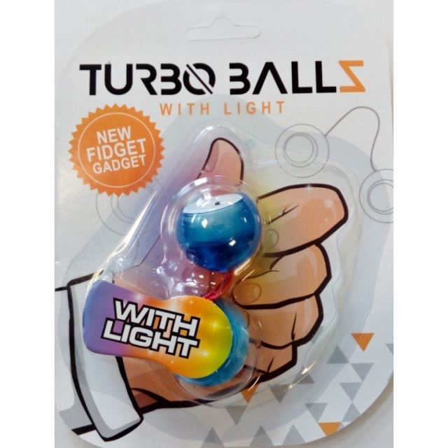 Fidget Turbo Ballz se světlem modrý
