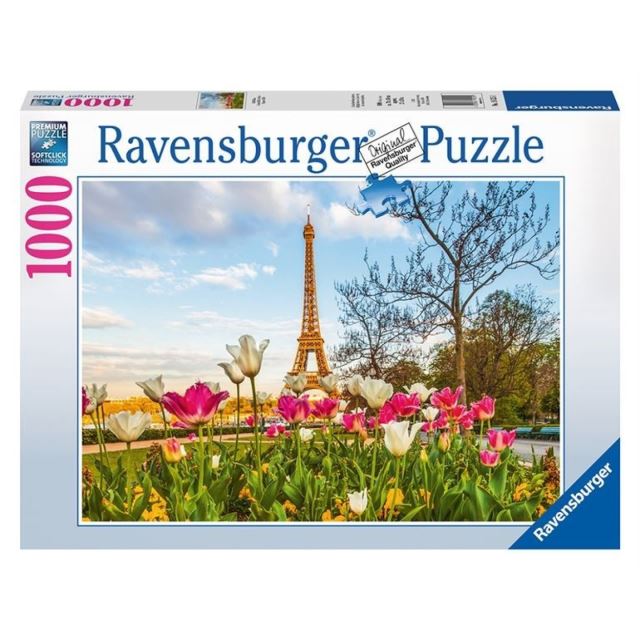 Puzzle Eiffelova vež v tulipánech 1000d. Ravensburger