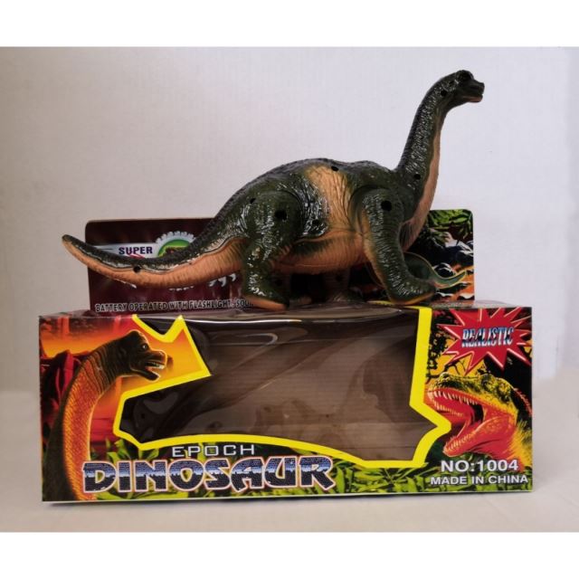 Dinosaurus Brontosaurus 21 cm, světlo, zvuk, zelený