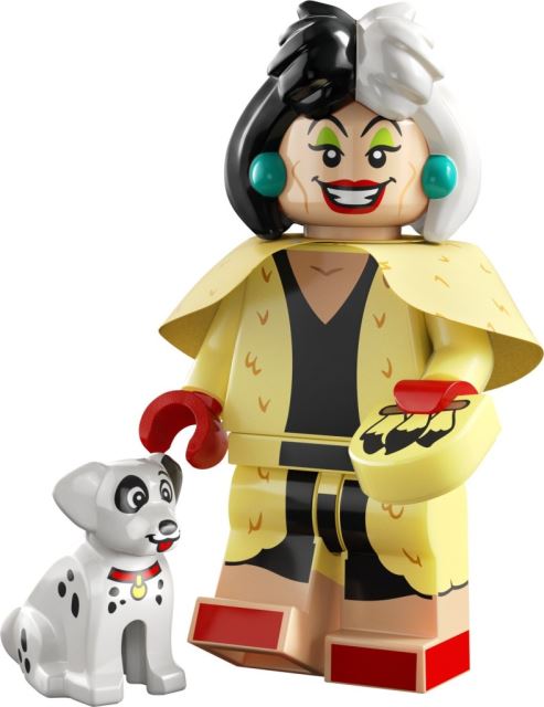 LEGO® 71038 Minifigúrka Sté výročie Disney - Cruella s dalmatínom